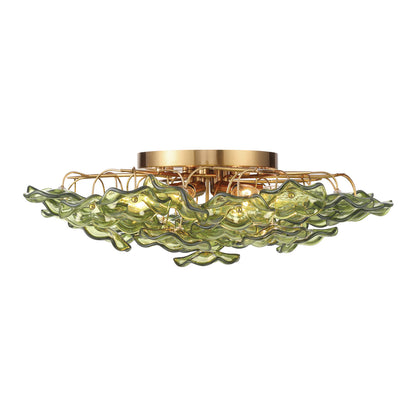 Crystorama Esme 22.5" 6-Light Semi-Flush Mount Green - detail