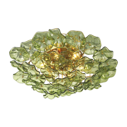 Crystorama Esme 22.5" 6-Light Semi-Flush Mount Green - detail