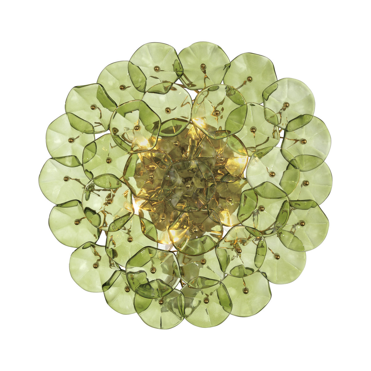 Crystorama Esme 22.5" 6-Light Semi-Flush Mount Green - detail