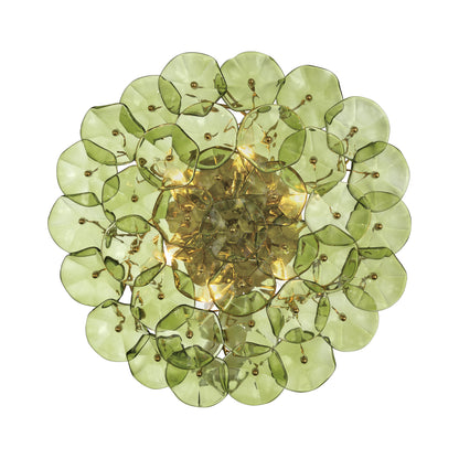 Crystorama Esme 22.5" 6-Light Semi-Flush Mount Green - detail