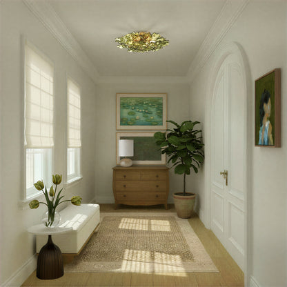 Crystorama Esme 22.5" 6-Light Semi-Flush Mount Green - lifestyle