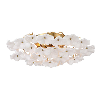 Crystorama Esme 22.5" 6-Light Semi-Flush Mount White