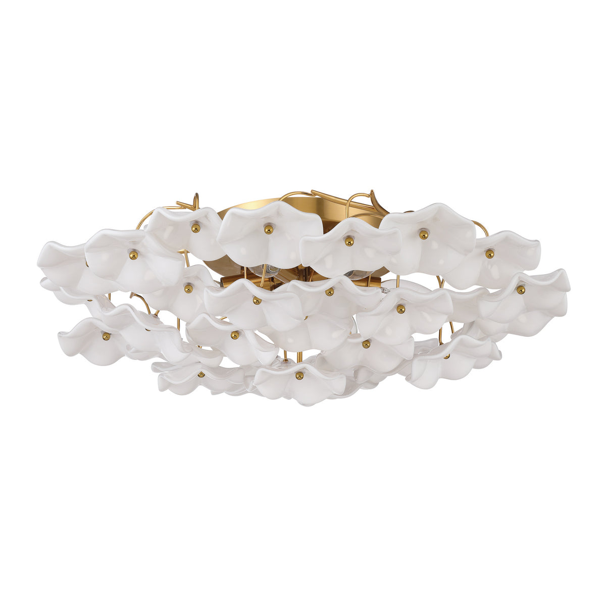 Crystorama Esme 22.5" 6-Light Semi-Flush Mount White - detail