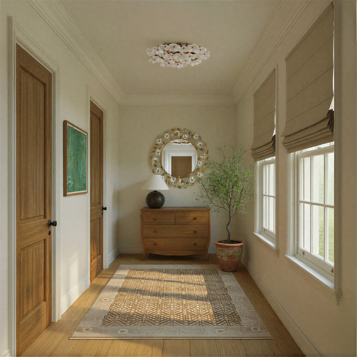 Crystorama Esme 22.5" 6-Light Semi-Flush Mount White - lifestyle