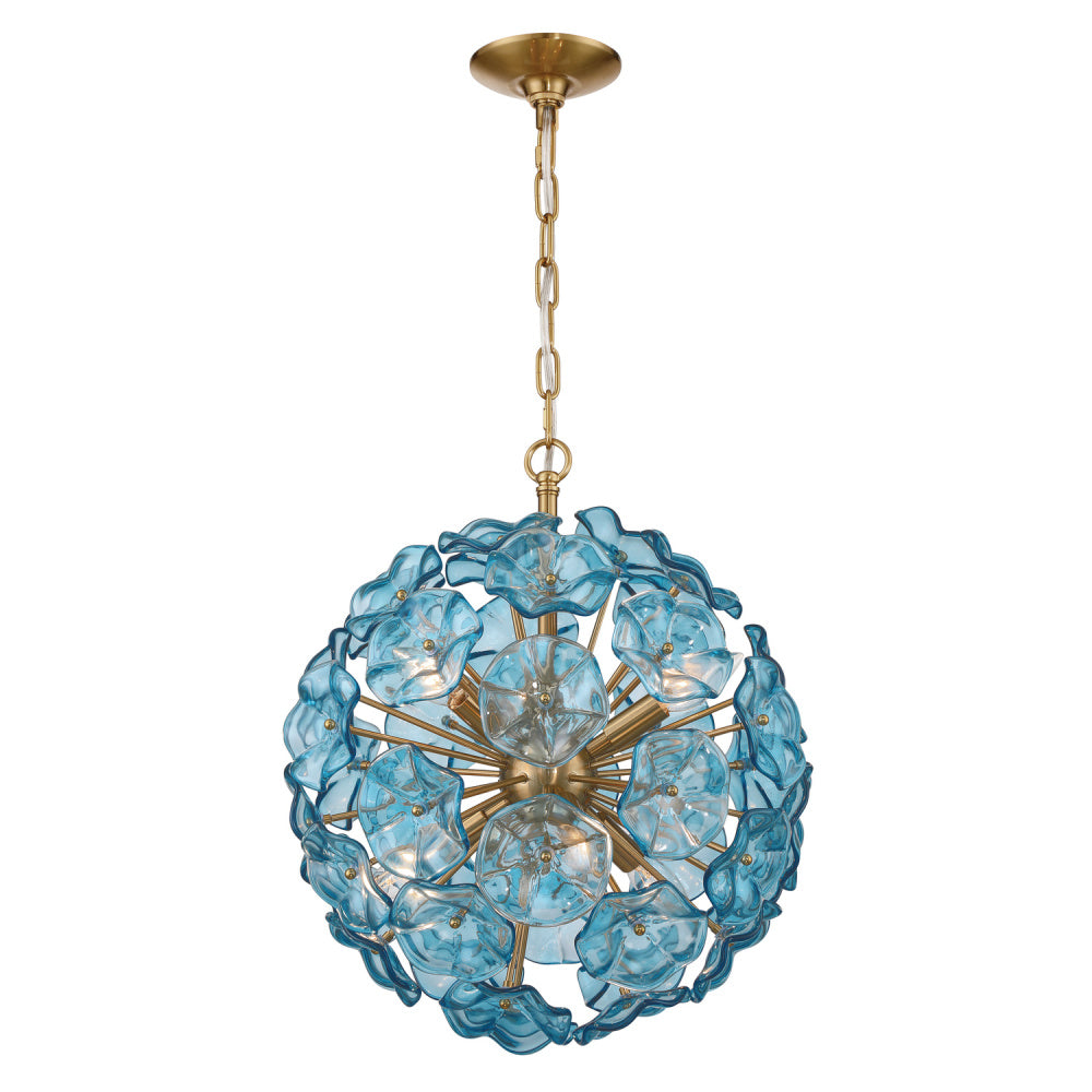 Crystorama Esme 18.25" 6-Light Chandelier Blue