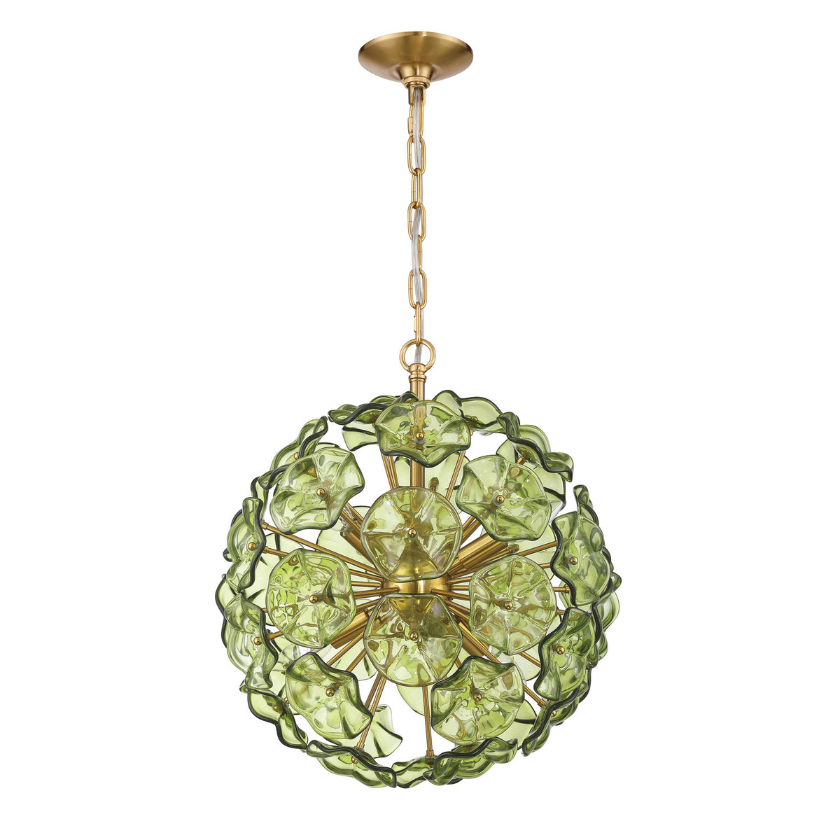 Crystorama Esme 18.25" 6-Light Chandelier Green - detail