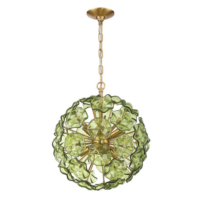 Crystorama Esme 18.25" 6-Light Chandelier Green - detail