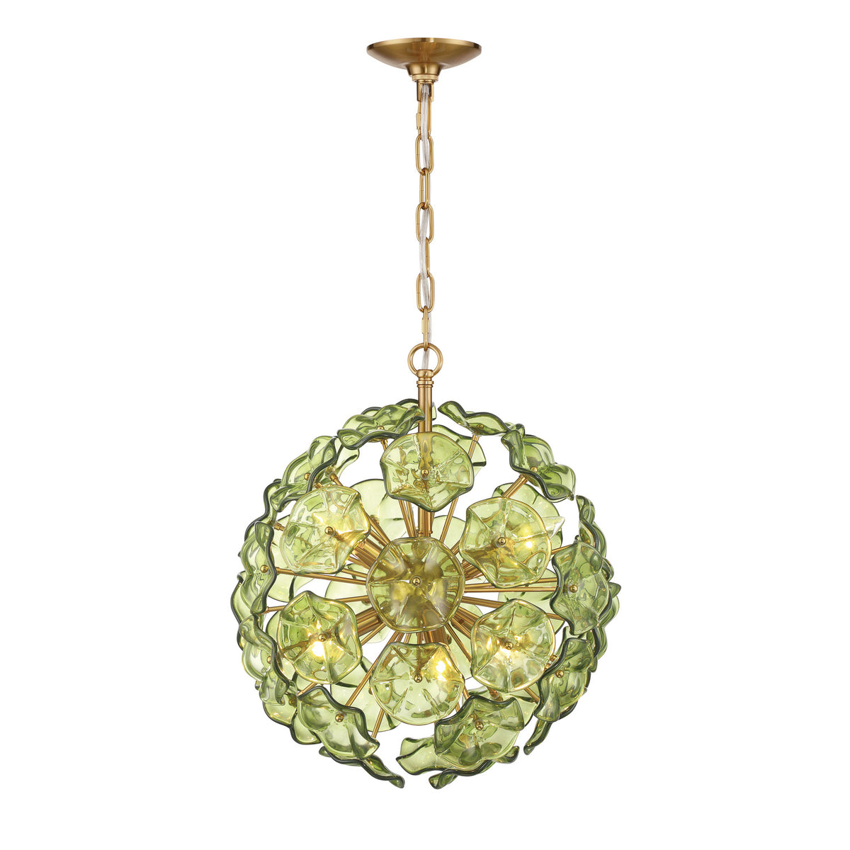 Crystorama Esme 18.25" 6-Light Chandelier Green - detail