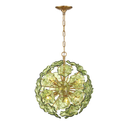 Crystorama Esme 18.25" 6-Light Chandelier Green - detail