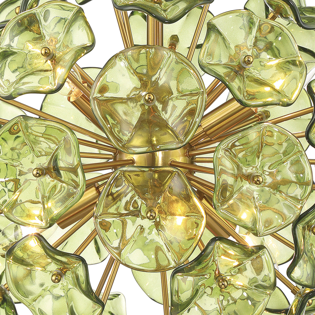 Crystorama Esme 18.25" 6-Light Chandelier Green - detail
