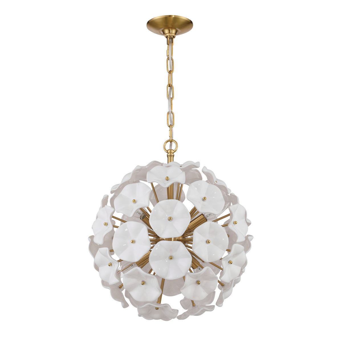 Crystorama Esme 18.25" 6-Light Chandelier White - detail