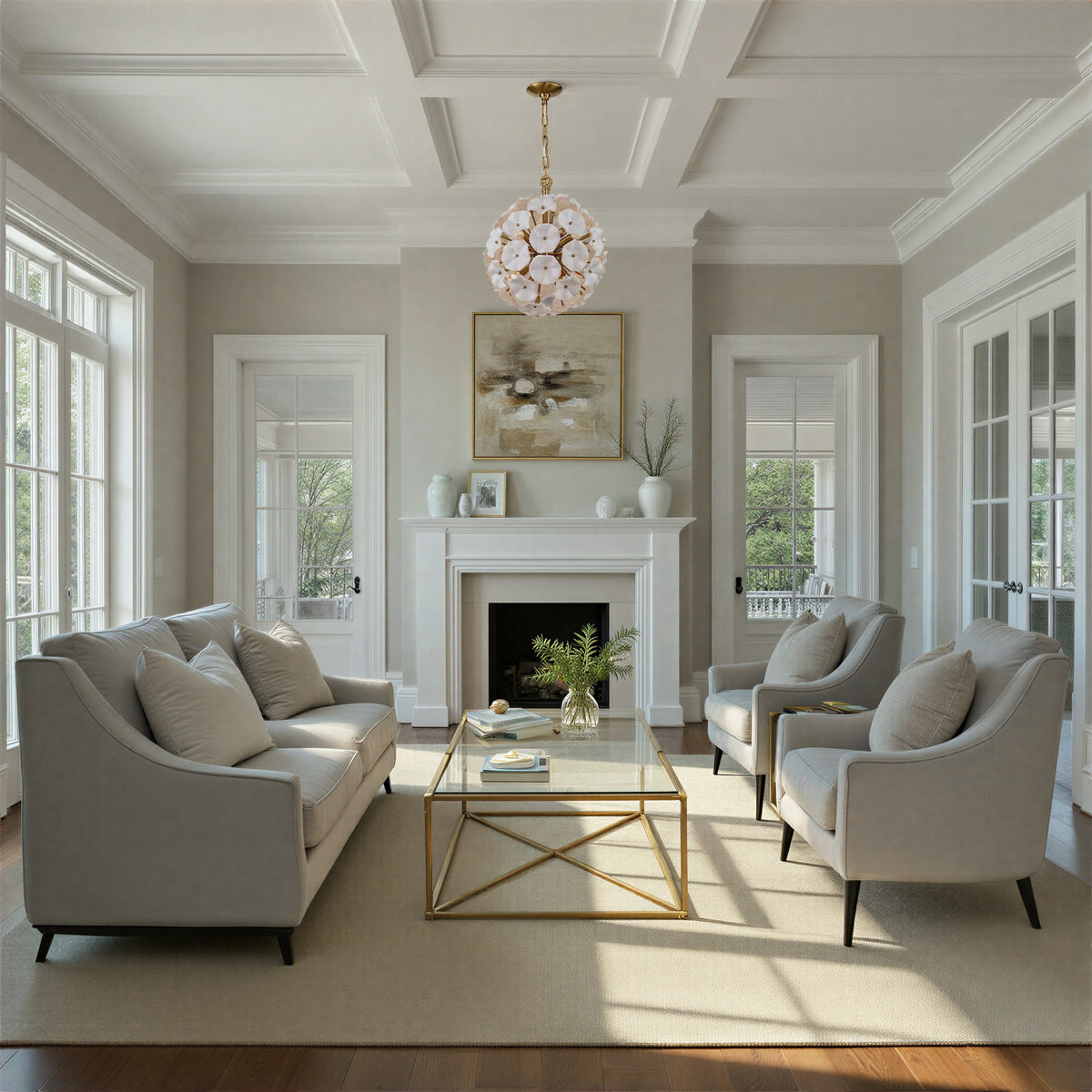 Crystorama Esme 18.25" 6-Light Chandelier White - lifestyle