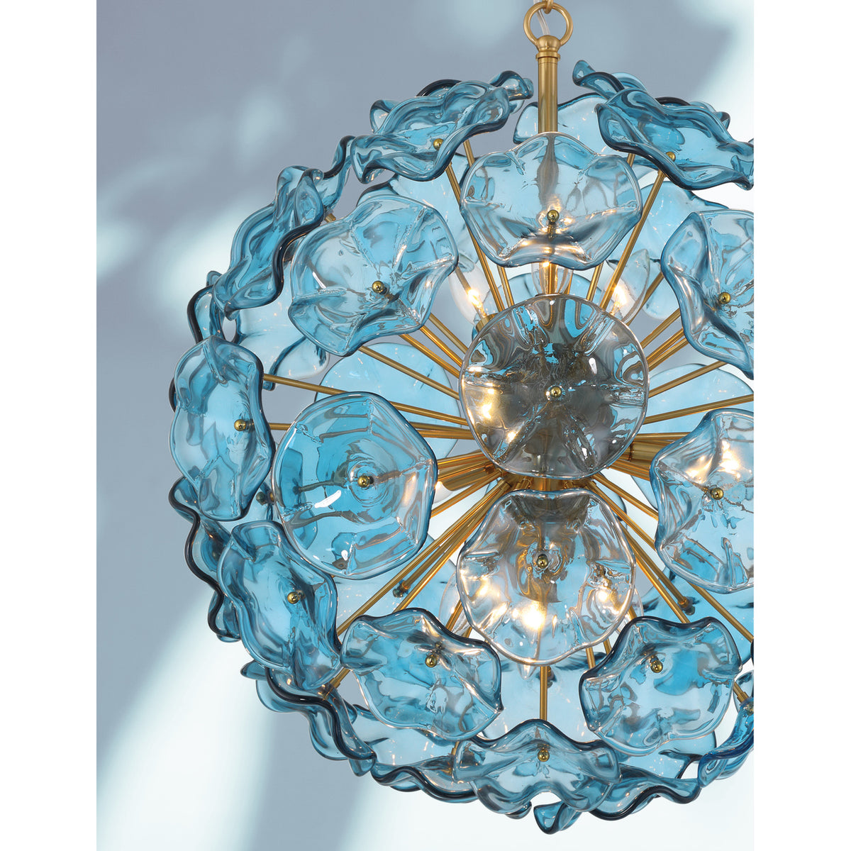 Esme 9 Light Aged Brass Pendant
