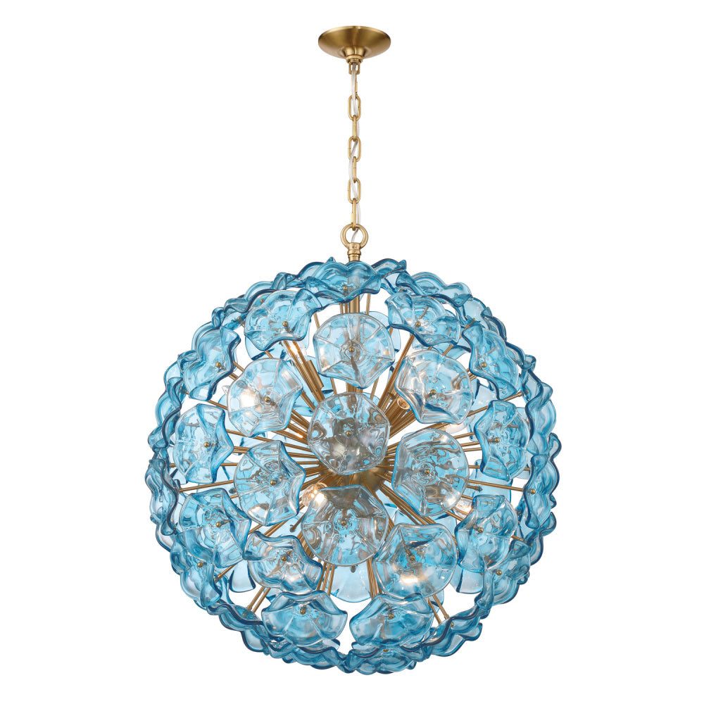 Crystorama Esme 28" 12-Light Chandelier Blue