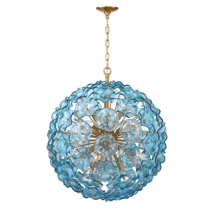 Crystorama Esme 28" 12-Light Chandelier Blue - detail