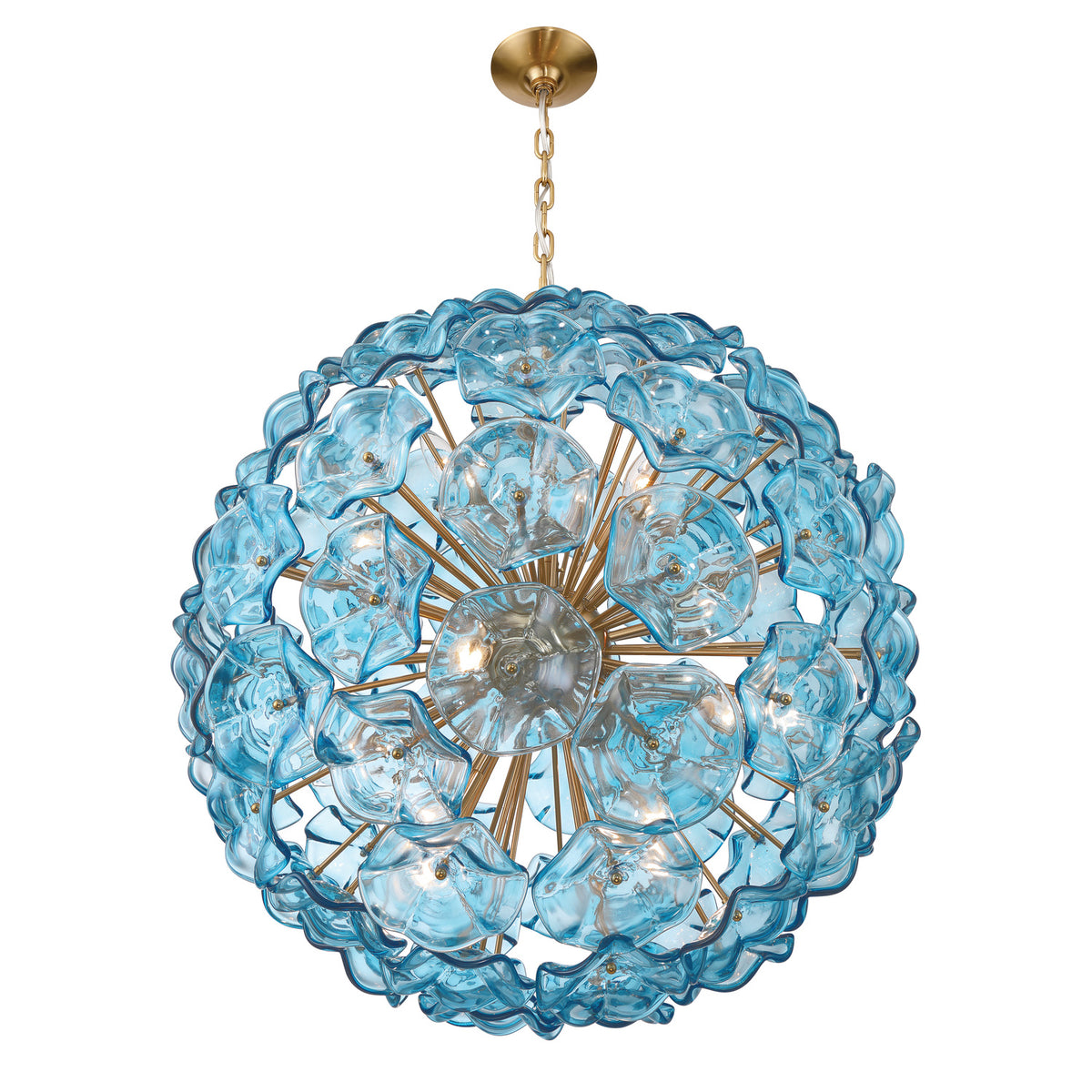 Crystorama Esme 28" 12-Light Chandelier Blue - detail