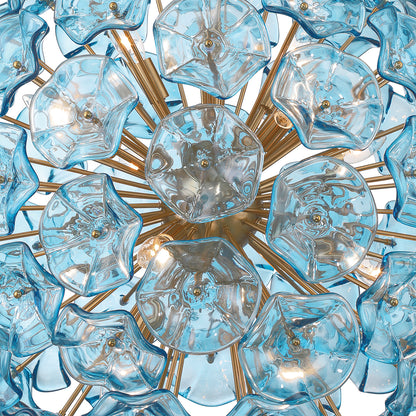 Crystorama Esme 28" 12-Light Chandelier Blue - detail