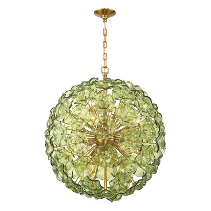 Crystorama Esme 28" 12-Light Chandelier Green