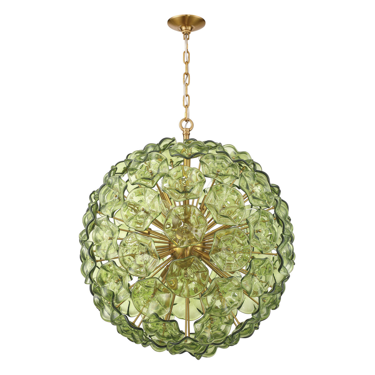Crystorama Esme 28" 12-Light Chandelier Green - detail
