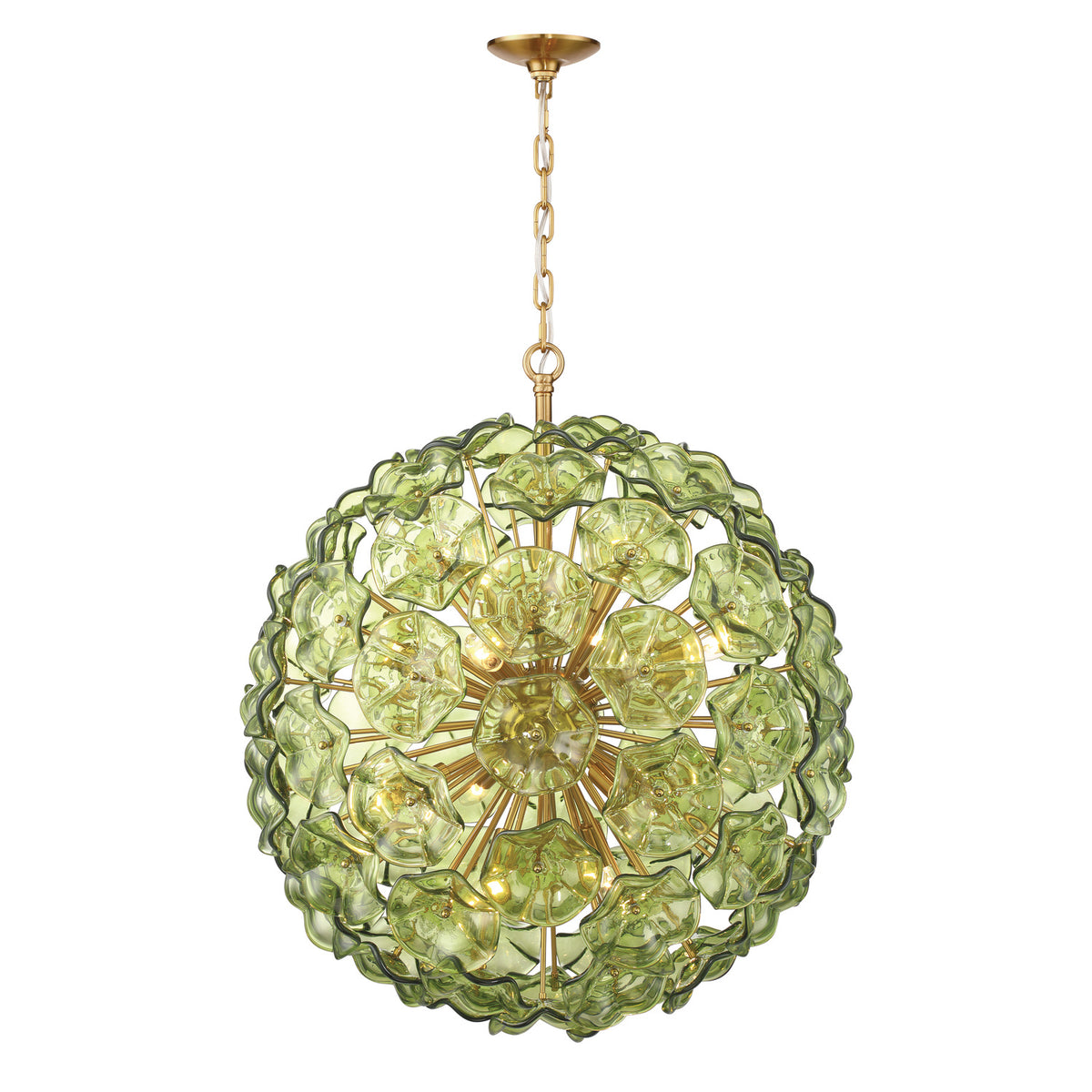 Crystorama Esme 28" 12-Light Chandelier Green - detail