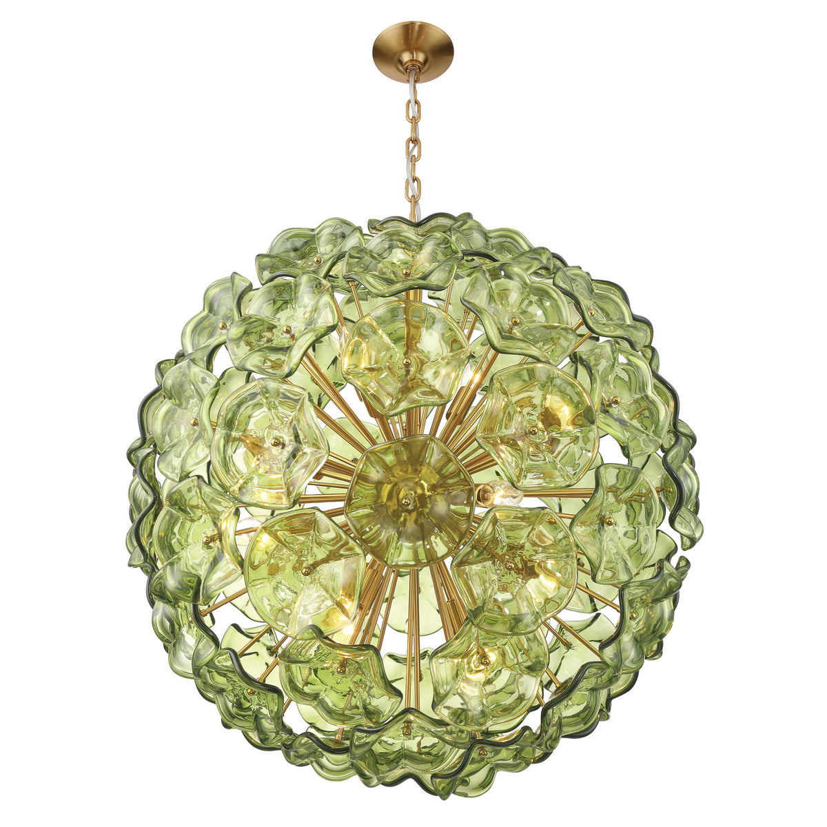 Crystorama Esme 28" 12-Light Chandelier Green - detail
