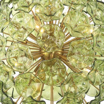 Crystorama Esme 28" 12-Light Chandelier Green - detail