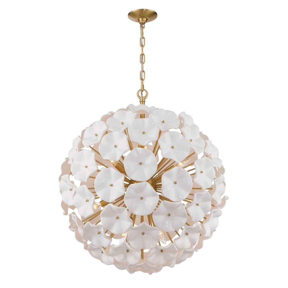Crystorama Esme 28" 12-Light Chandelier White
