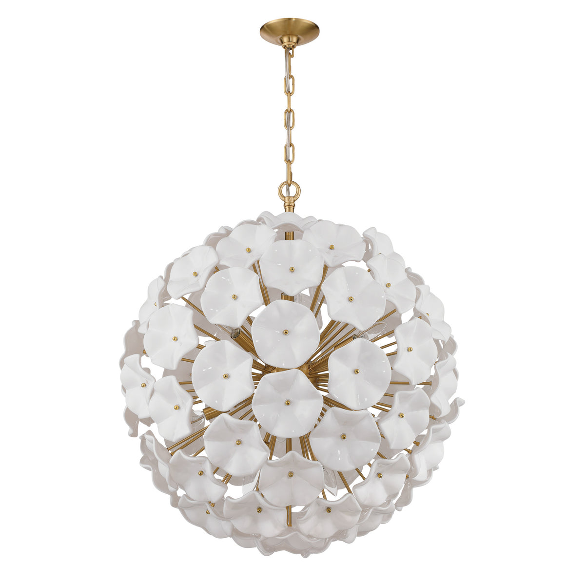 Crystorama Esme 28" 12-Light Chandelier White - detail
