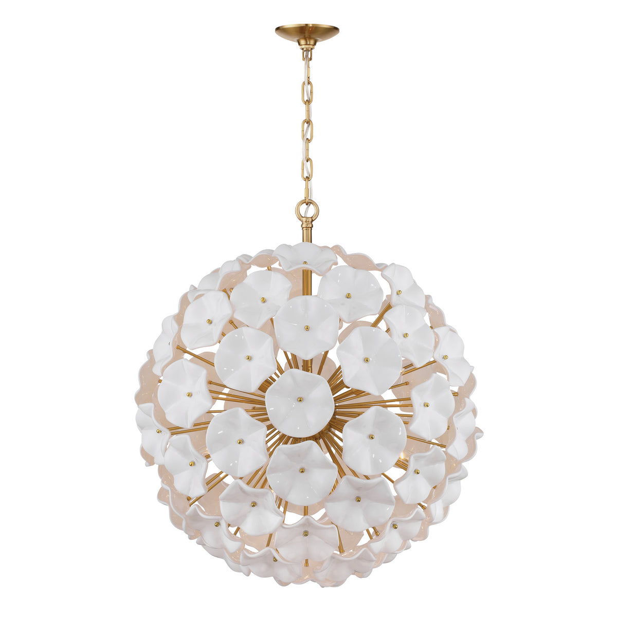 Crystorama Esme 28" 12-Light Chandelier White - detail