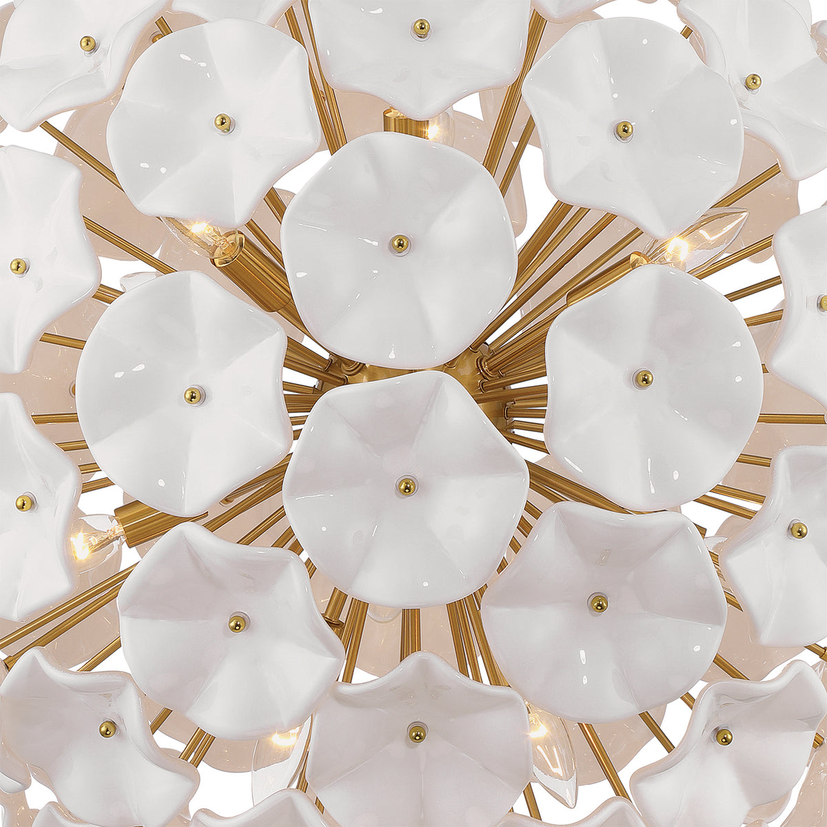 Crystorama Esme 28" 12-Light Chandelier White - detail