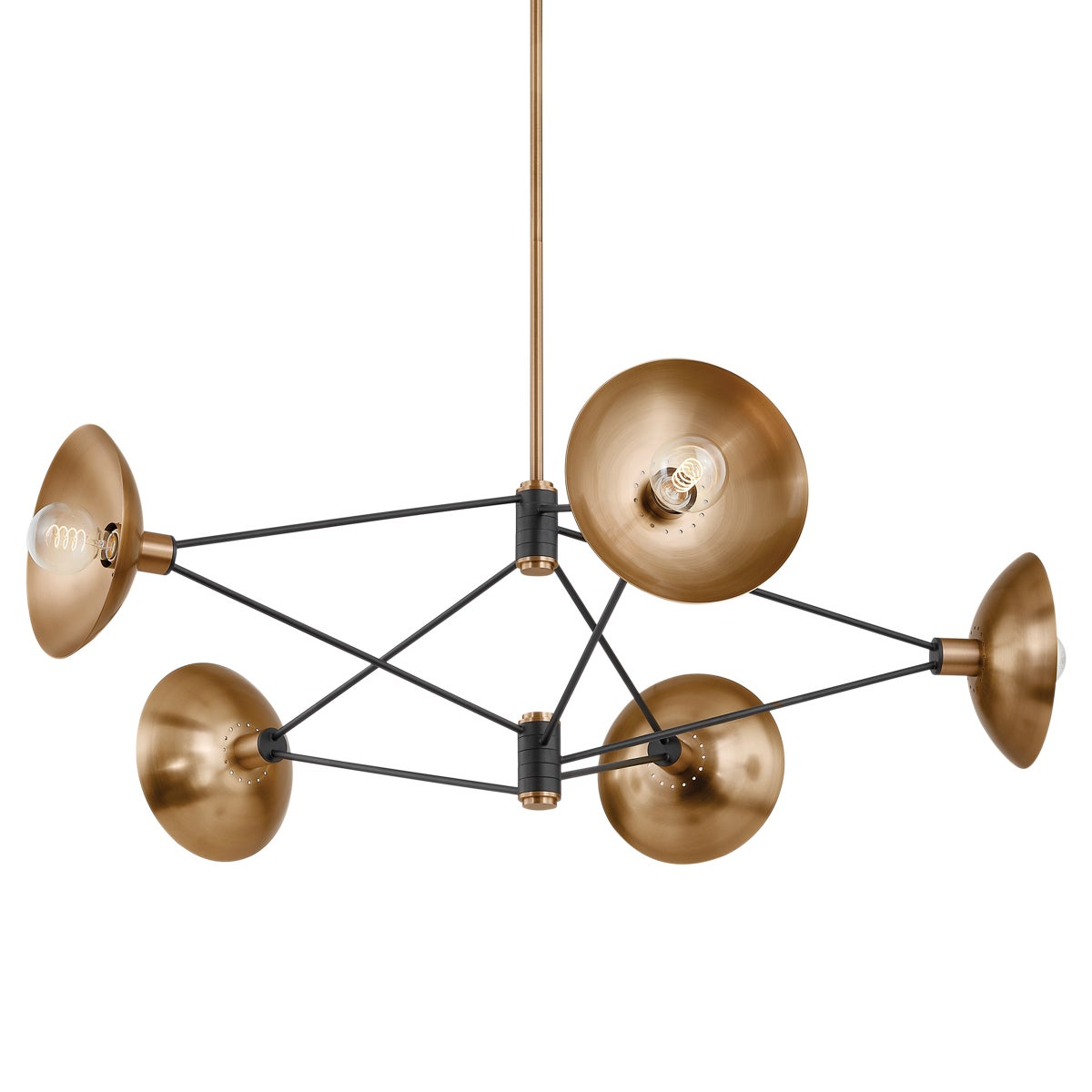 Troy Axel Chandelier Patina Brass / Soft Black