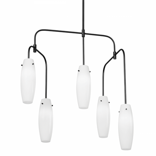 Troy Cyan Chandelier Soft Black