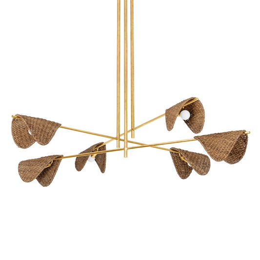 Troy Barnaby Chandelier Vintage Gold Leaf