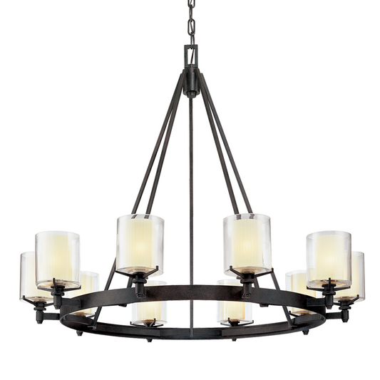 Troy Arcadia Chandelier Textured Iron