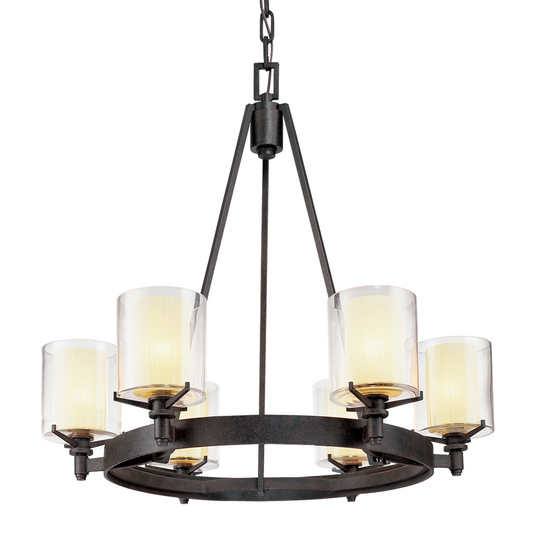 Troy Arcadia Chandelier Textured Iron