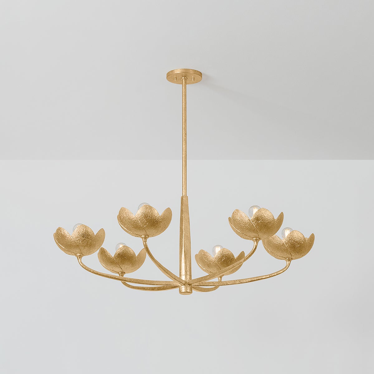Troy Arcata Chandelier Vintage Gold Leaf Detail 1