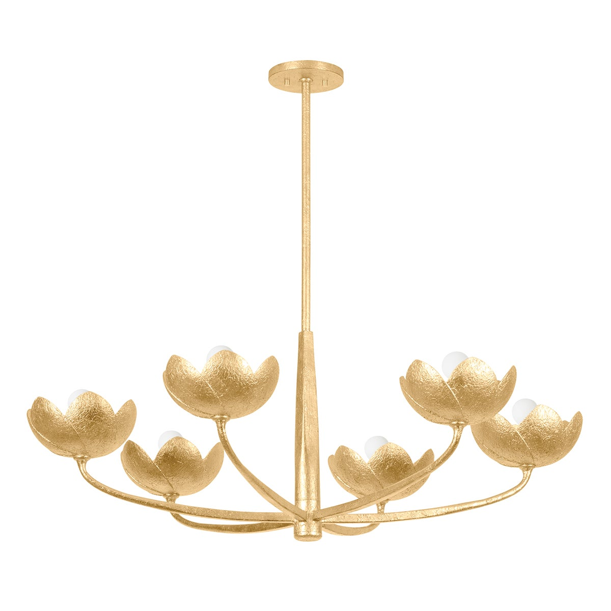 Troy Arcata Chandelier Vintage Gold Leaf