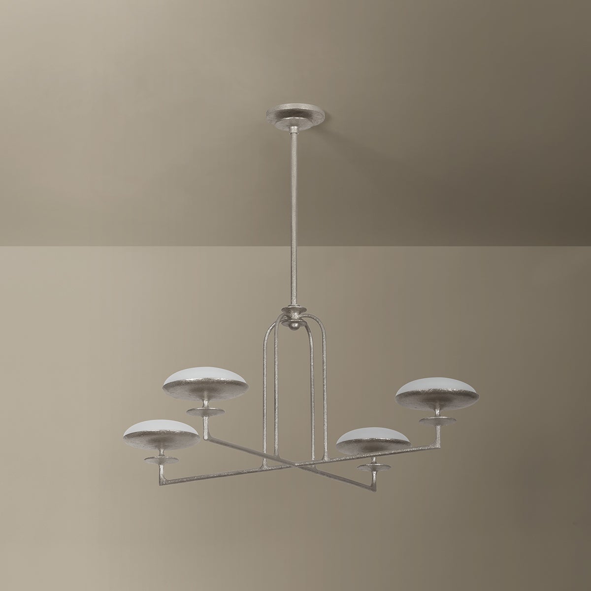Troy Pacific Chandelier Warm Silver Leaf Detail 2