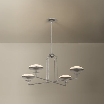 Troy Pacific Chandelier Warm Silver Leaf Detail 3