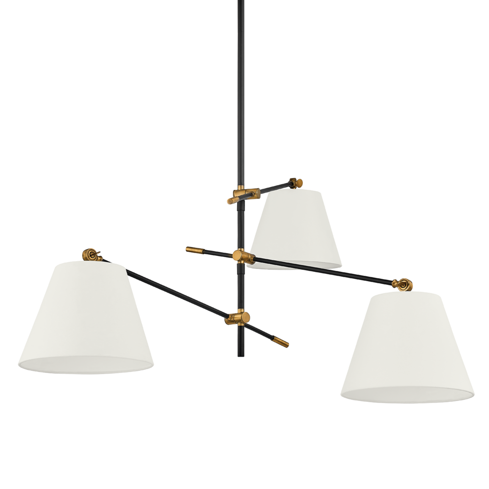 Troy Navin Chandelier Patina Brass / Textured Black