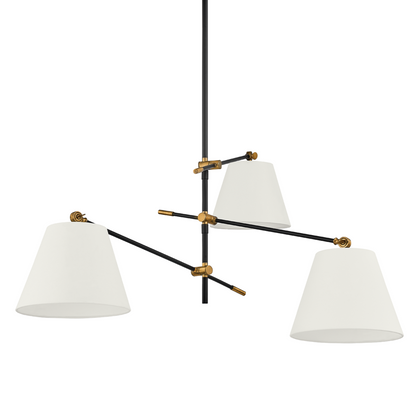 Troy Navin Chandelier Patina Brass / Textured Black