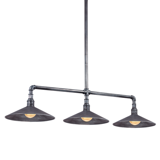 Troy Toledo Linear Chandelier Old Silver