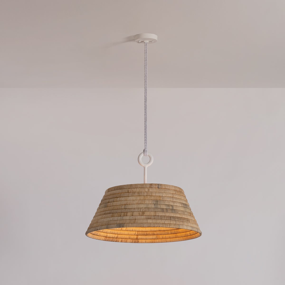 Troy Sequoia Pendant Textured Bronze with Highlight Detail 2