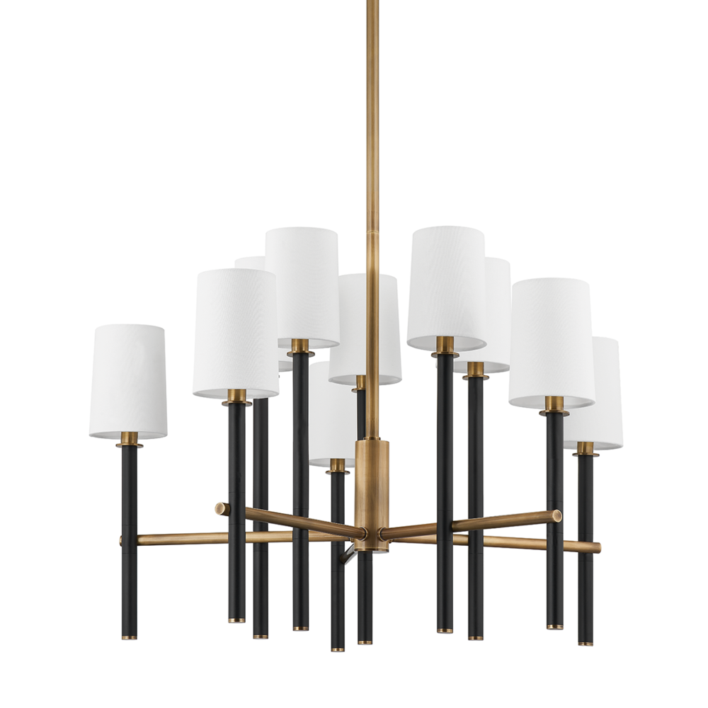 Troy Belvedere Chandelier Patina Brass / Textured Black