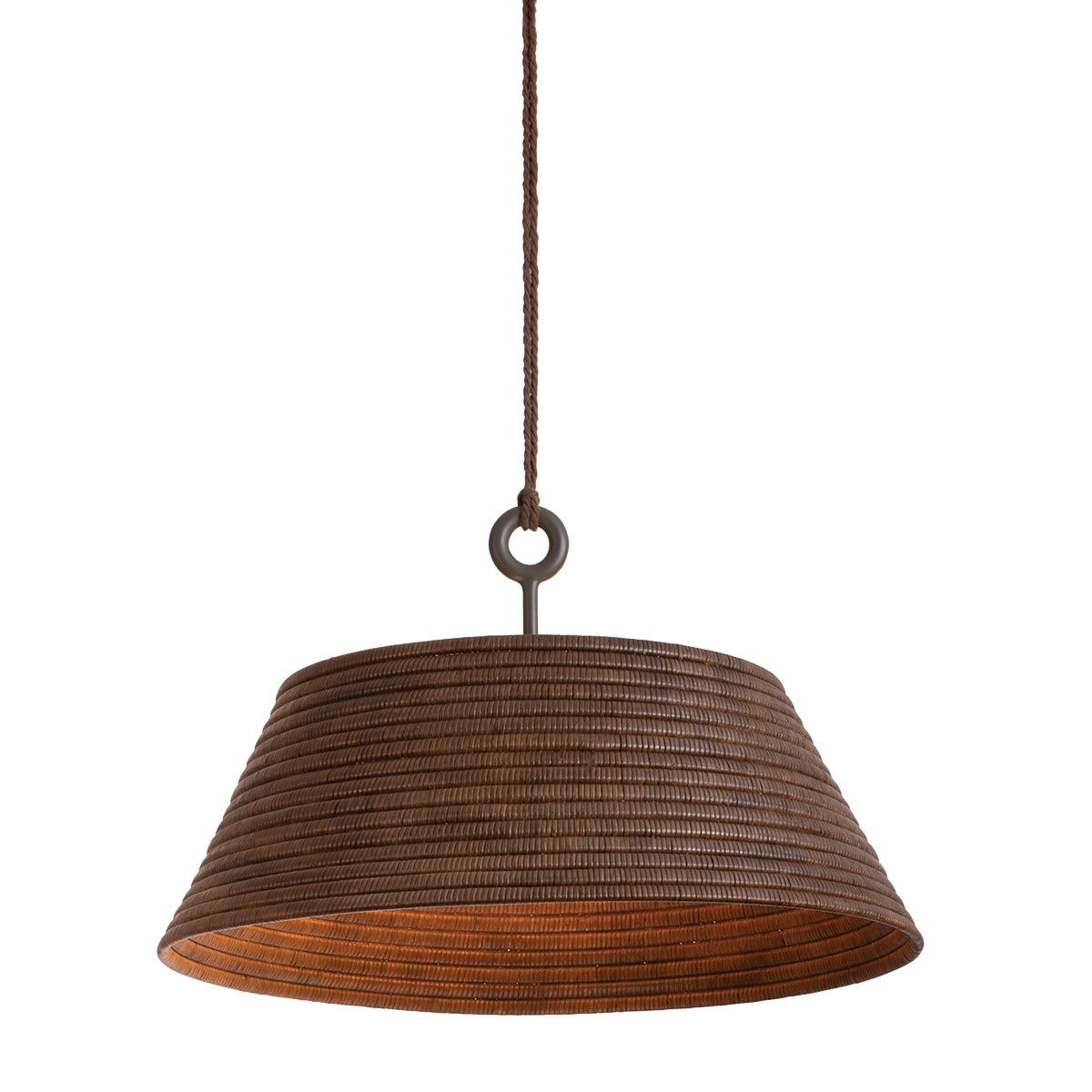 Troy Sequoia Pendant Textured Bronze with Highlight