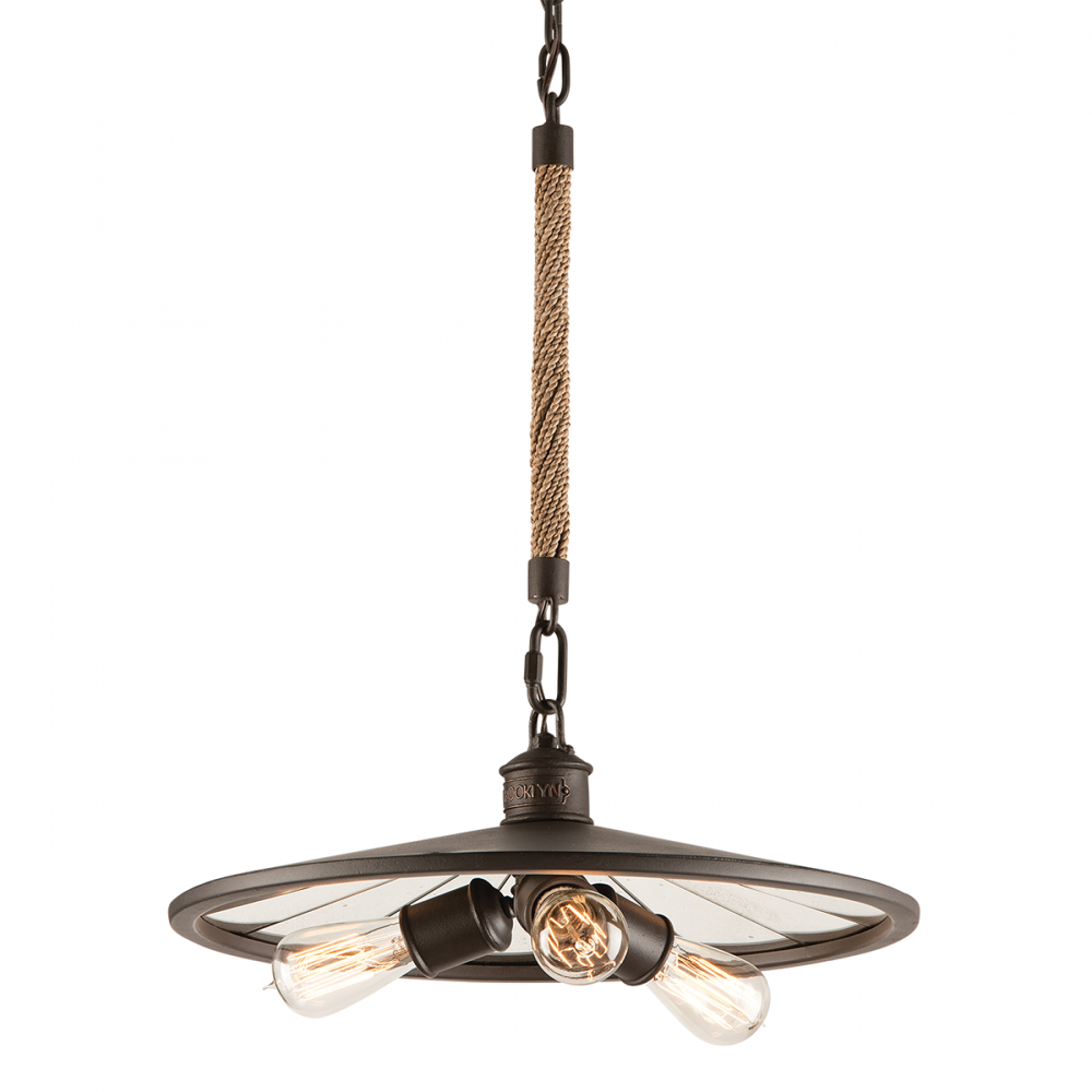 Troy Brooklyn Pendant Heritage Bronze