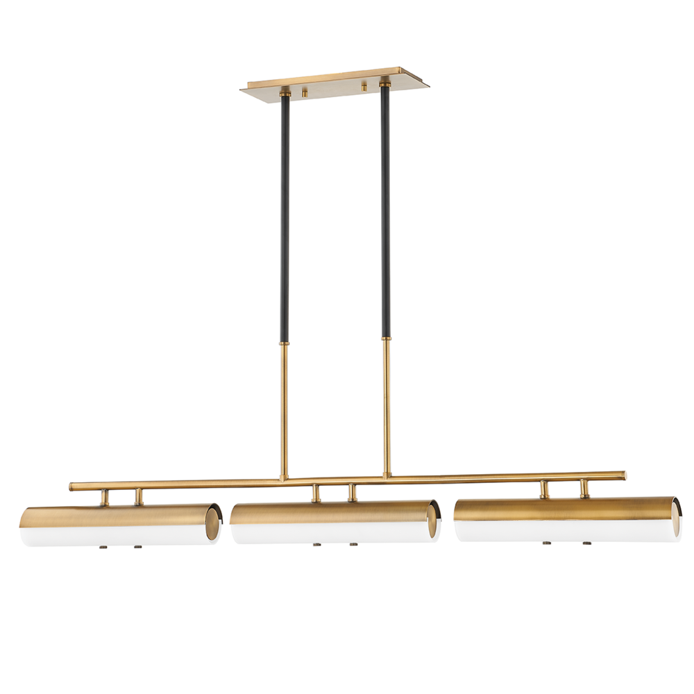 Troy Titus Linear Pendant Patina Brass / Soft Black