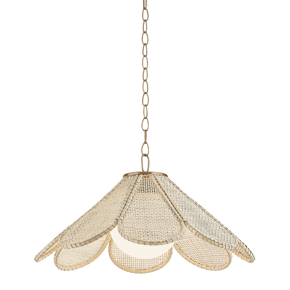 Troy Petal Pendant Patina Brass
