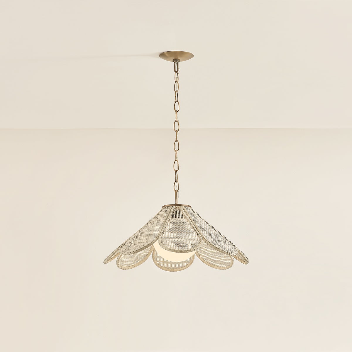 Troy Petal Pendant Patina Brass Detail 1