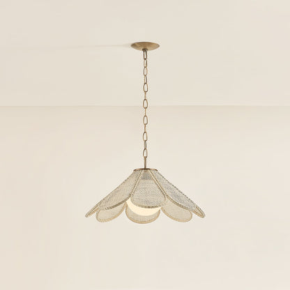 Troy Petal Pendant Patina Brass Detail 1